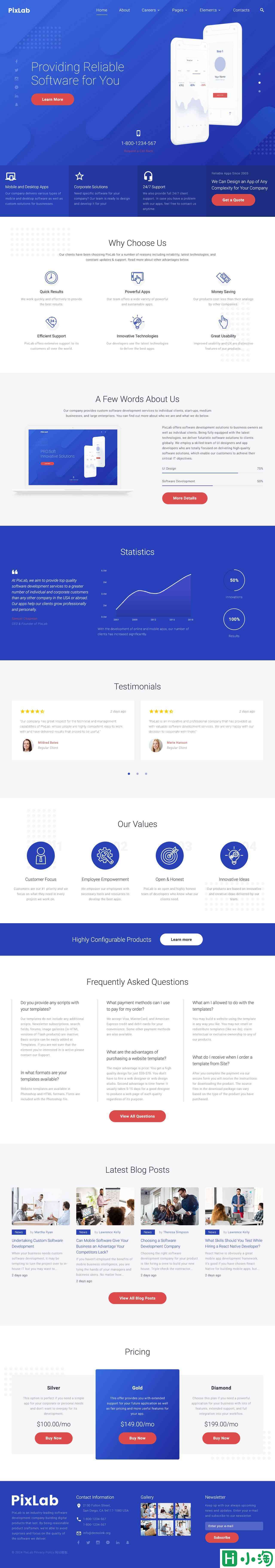 创新软件解决方案网站模板-PC预览